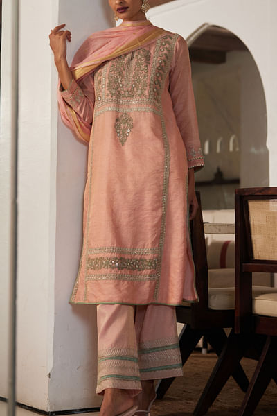Blush embellished kurta set