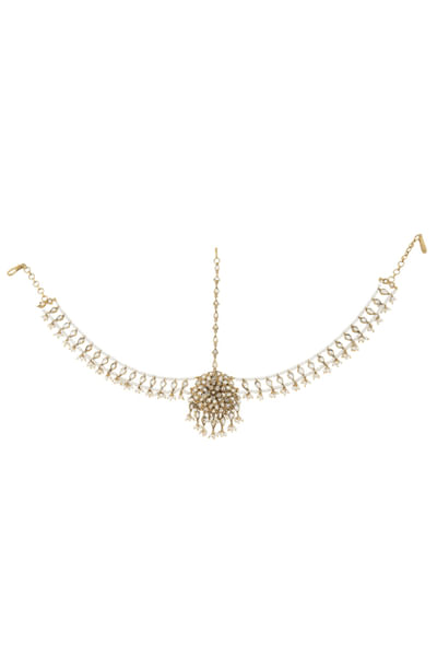 Silver floral mathapatti