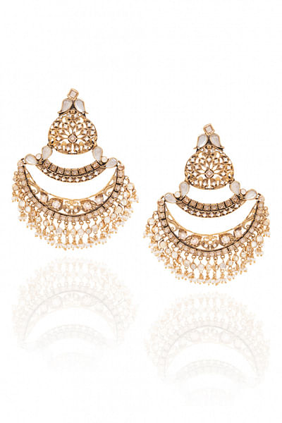 Silver crescent earrings