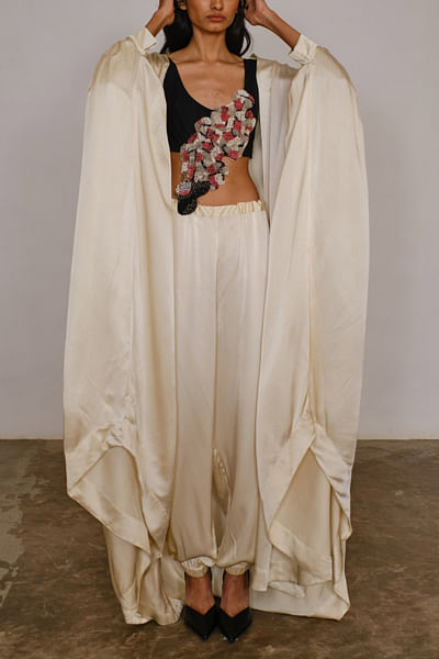 Silk cape and joggers set