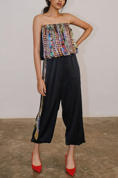 Silk printed top and joggers