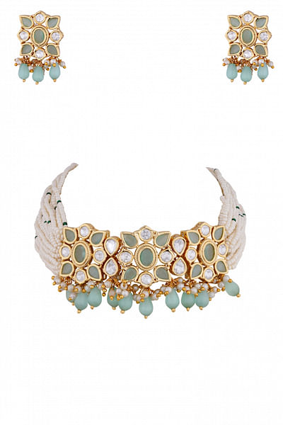 Kundan and pearl choker set