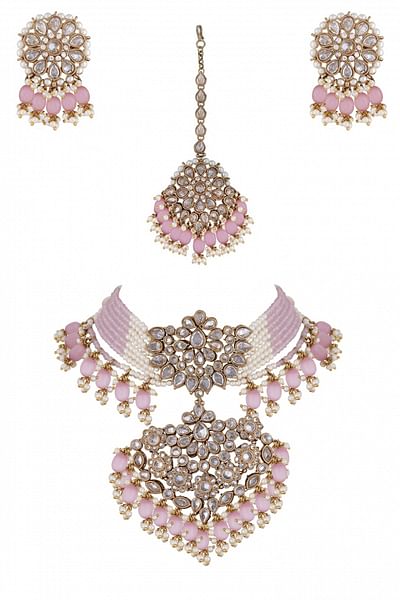 Blush pink necklace set