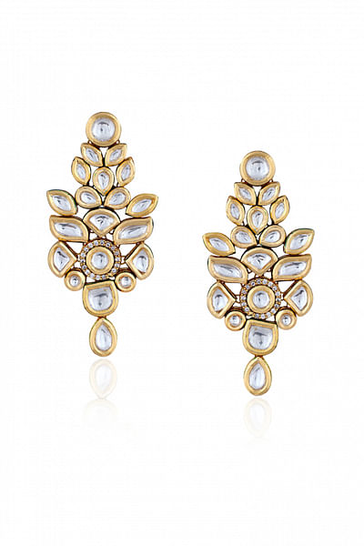 Gold plated kundan earrings