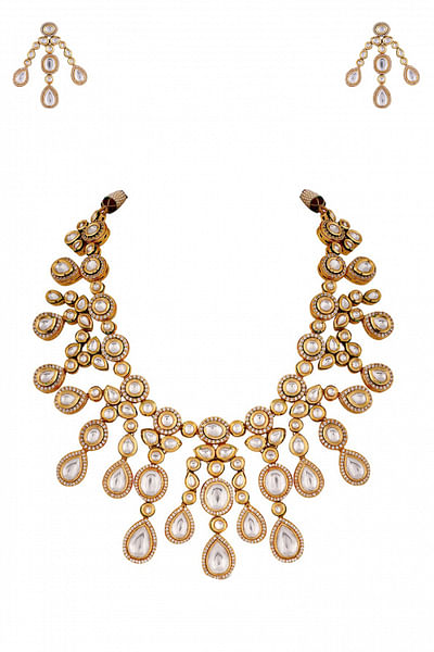 Polki studded necklace set