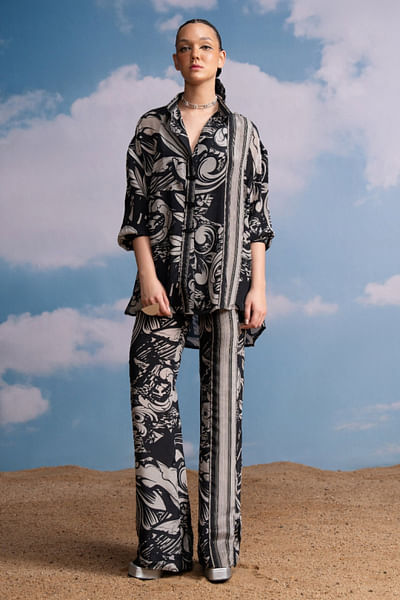 Noir swirl printed co-ords