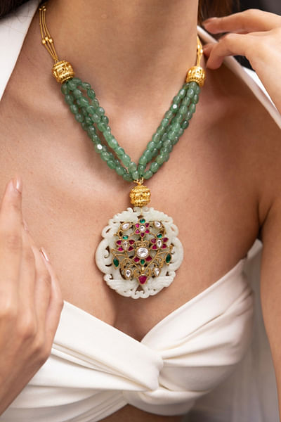 Green beaded necklace