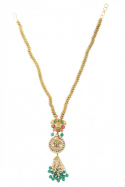 Kundan and coloured onyx necklace