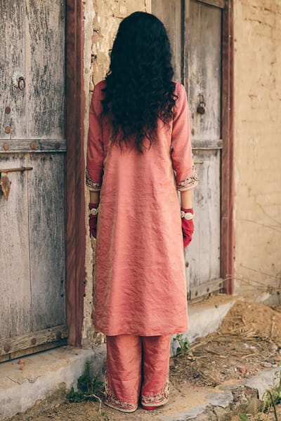 Rashika Mittal Rose pink floral embroidery kurta set RASHJUN26D146592
