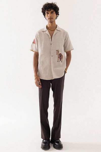 Brown wide leg trousers