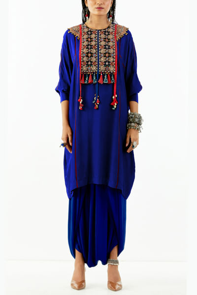 Blue anti-fit tunic and trousers