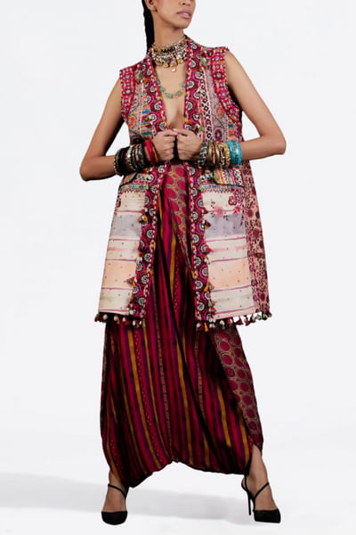 Embroidered cotton khadi jacket