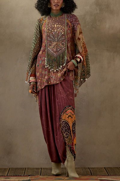 Multicolour embroidered co-ords