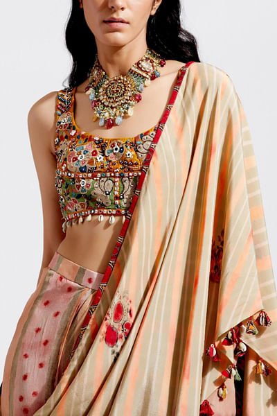 Embroidered chanderi blouse