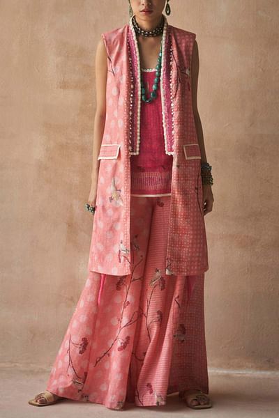 Pink floral jacket set