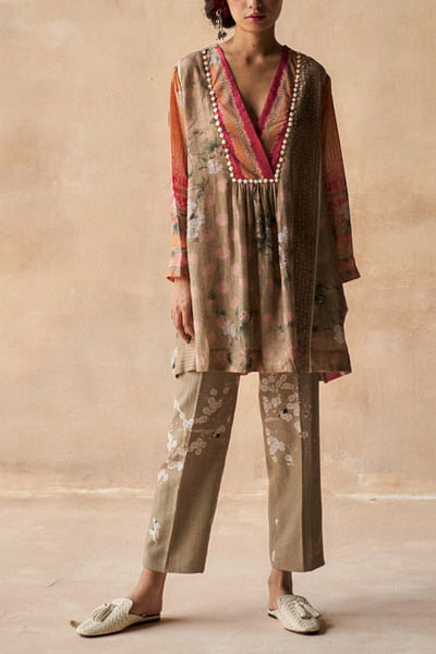 Printed silk co-ords