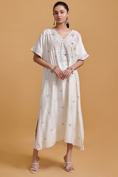 Off-white dori mirror embroidered kaftan
