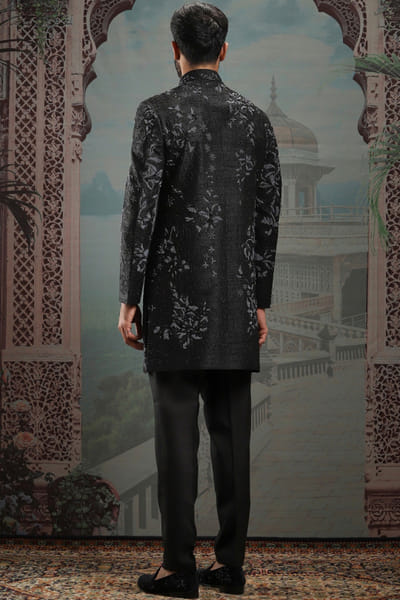 Asuka Couture Black bead embroidered sherwani set ASUAPR25D425425