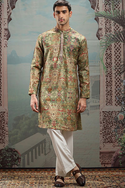 Multicolour floral printed kurta set