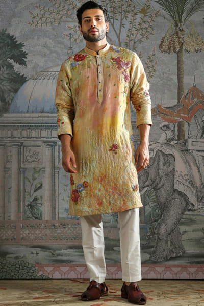 Asuka Couture Multicolour floral print embellished kurta set ASUKMAY26D245021