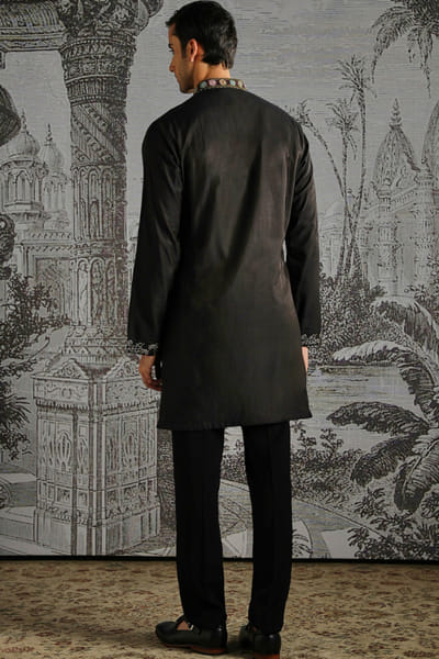 Asuka Couture Black embroidered floral motif kurta set ASUKMAY26D245042