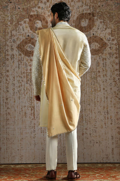 Asuka Couture Honey gold embroidered royal kurta set ASUKMAY26D245054