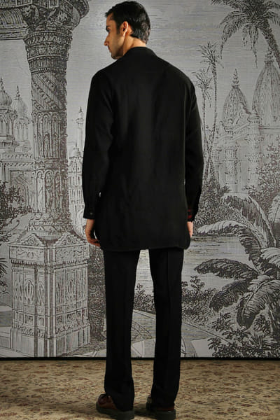 Asuka Couture black-scarlet abstract pattern kurta set ASUKMAY26D245030