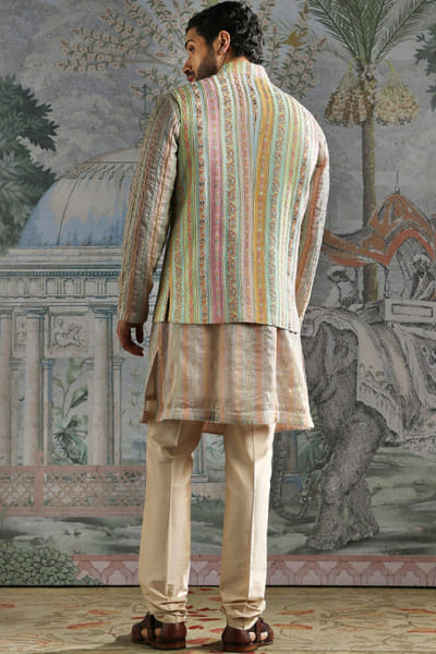 Asuka Couture Beige thread embroidered bandi-kurta set ASUKMAY26D245023