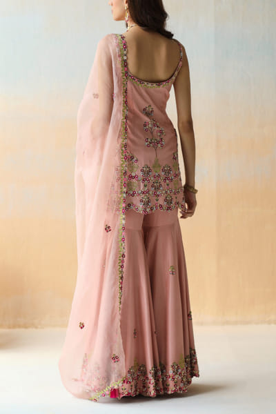 Aman Takyar Pink embroidered sharara set ATASEPT2203