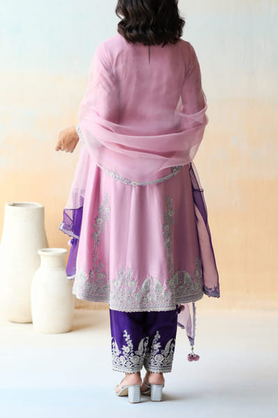 Aman Takyar Lilac dupion silk kurta set ATASEPT2208