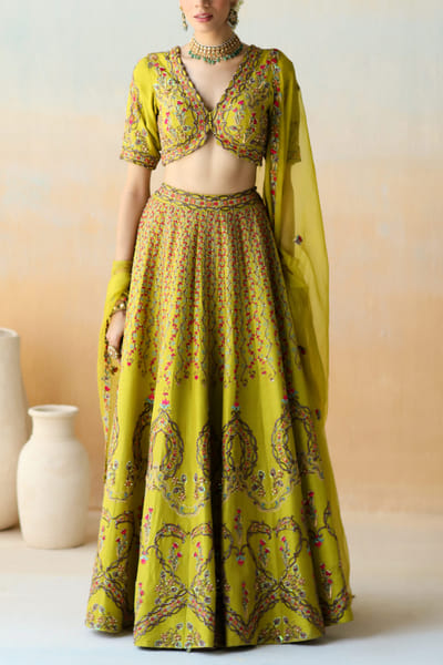 Aman Takyar Lime green lehenga set ATASEPT2220