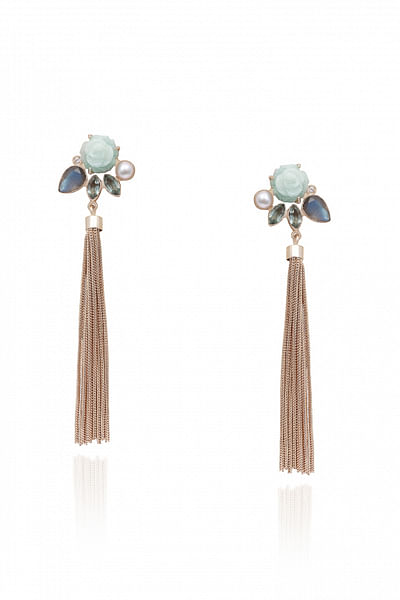 Gemstone tassel earrings
