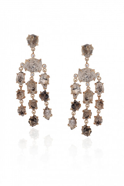 Semi-precious stone statement earrings