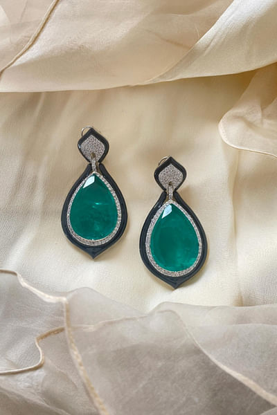 Emerald doublet earrings