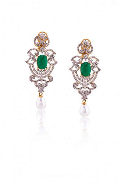 Green emerald earrings
