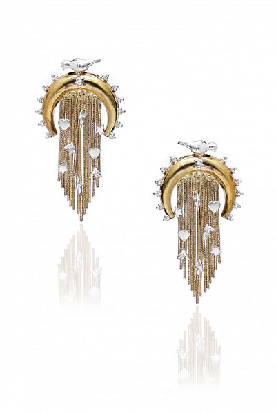 Bird and tassel accented earrings