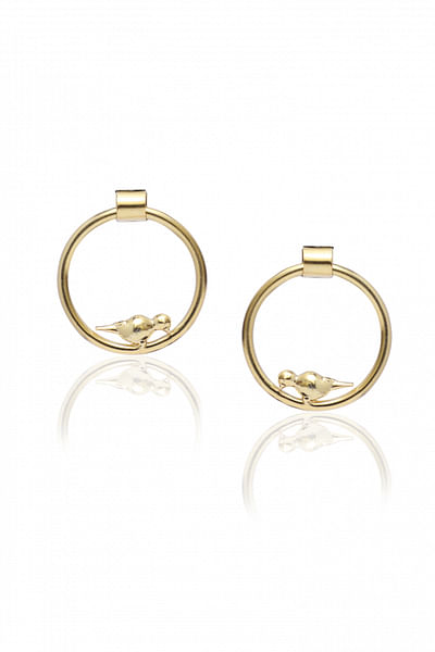 Gold bird accented hoops
