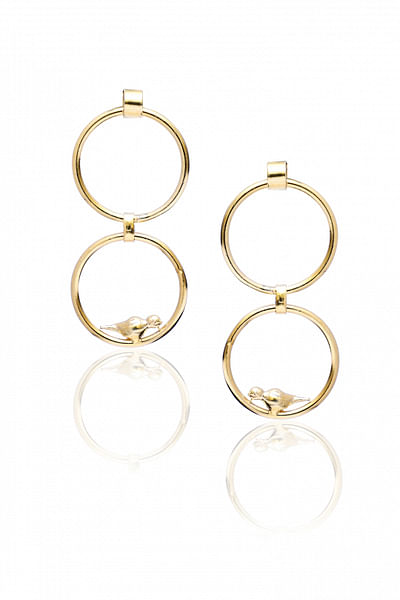 Gold double hoops