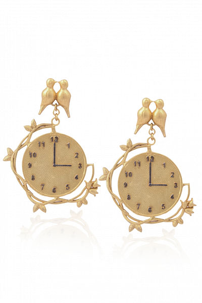 Clock motif earrings