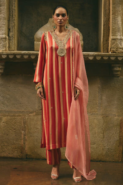 Avacara Multicolour stripe kurta set AVASEP25D133557