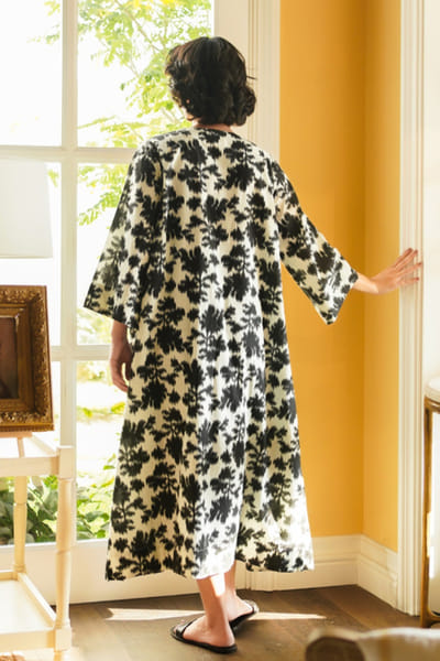 Misha Lakhani Ivory floral and ikat printed front-open jacket MISMAR26D141038