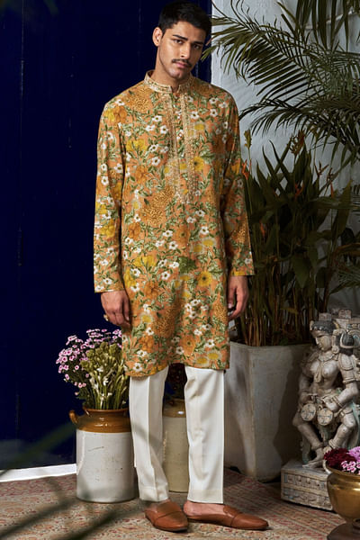 Multicolour floral printed kurta