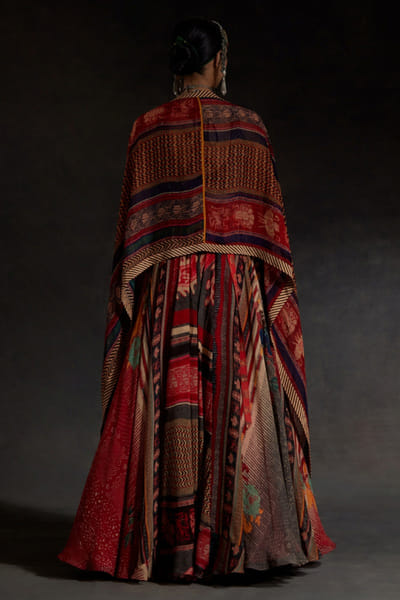 Aseem Kapoor Red resham embroidery skirt set ASEEAPR26D242829