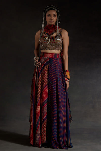 Aseem Kapoor Multicolour embroidered skirt set ASEEAPR26D242836