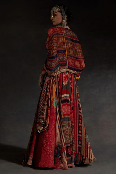 Aseem Kapoor Red resham embroidered skirt set ASEEAPR26D242828