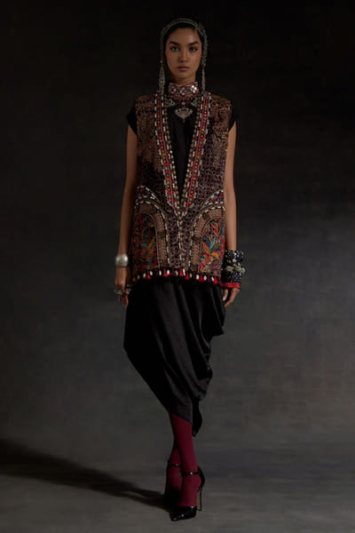 Multicoloured zari embroidered jacket