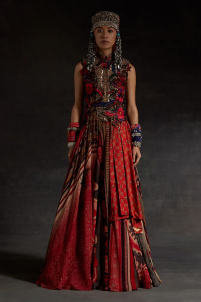 Aseem Kapoor Multicolour zari embroidered skirt set ASEEAPR26D242837