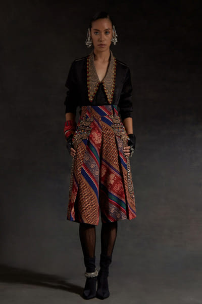 Black resham embroidered shirt