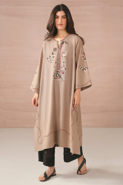 Misha Lakhani Mocha embroidered kurta MISAPR26D242286