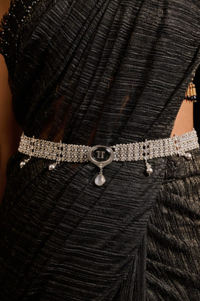 Silver Swarovski pearl belt